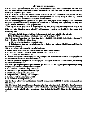 Đề luyện thi học sinh giỏi 10 môn Hóa học